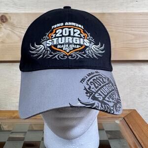 Sturgis 2012 Hat Cap Strap Back Motorcycle Rally Embroidered Biker Mens